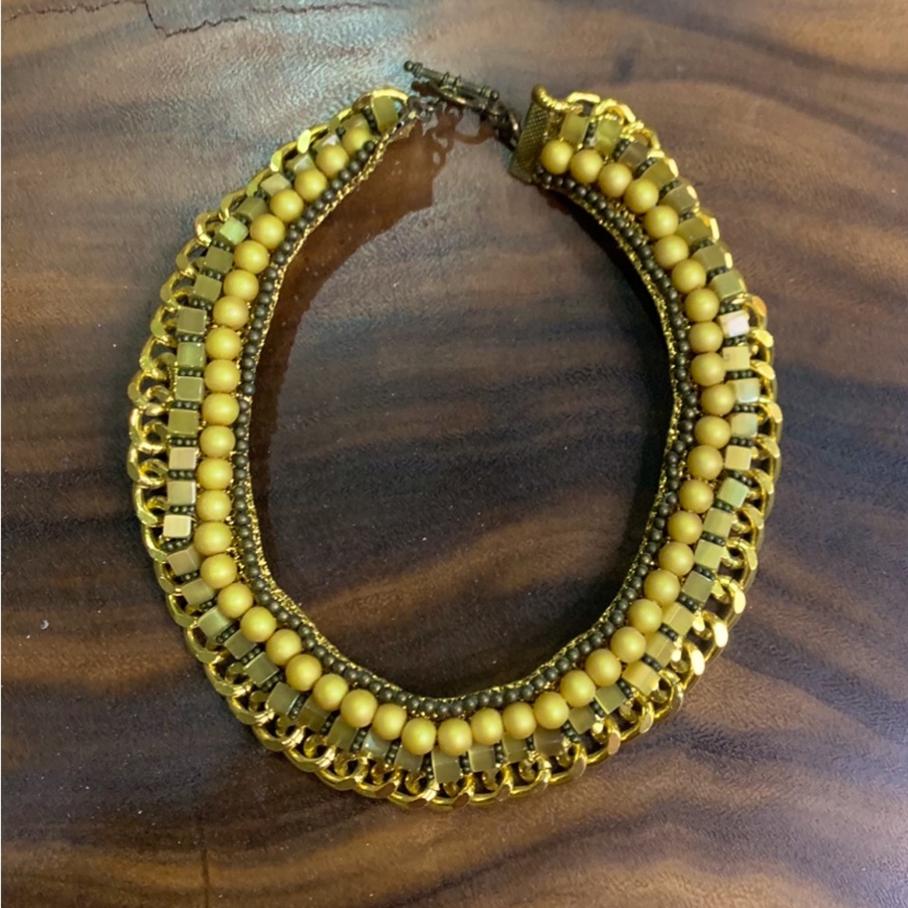 Braided beaded and chained choker.